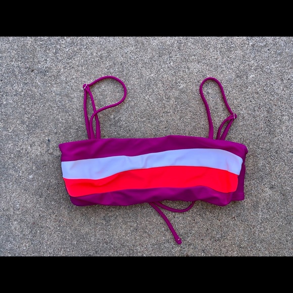 New GB Color Block Bandeau Bikini Top S - Picture 2 of 7